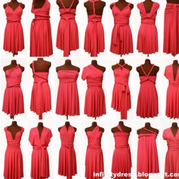 Transformer Pink Maxi Dress Infinity Bridesmaid - Picture 2 of 2